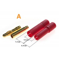 Connecteur 4.0mm plaqué or avec détrompeur (S) 1 pièce