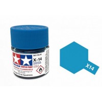 Pot de peinture acrylique Tamiya X-14 Bleu Ciel brillant 10ml