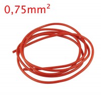 Câble silicone 18AWG 0,75mm² – rouge 1 Mètre