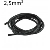 Câble silicone 14AWG 2,5mm² – noir 1 Mètre