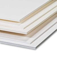 Carton plume standard A2 42x59,4cm ép 5mm côtés blanc/blanc cœur Blanc