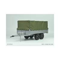 Remorque 2 essieux Cross RC T007 au 1/10 avec bâche pour camions/crawler KIT à peindre