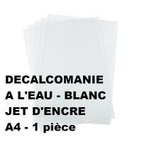 Feuille de décalcomanie à l'eau A4 blanche (Jet d'encre)