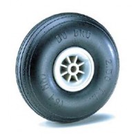 Roues avion pneumatique rainures 57mm, jante nylon (paire)