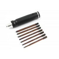 Tournevis FASTRAX ALU 7 embouts - Plat/Cruciforme/6 pans 1.5/2/2.5/3mm