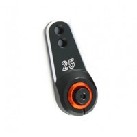 Palonnier Fastrax alu noir renforcé (25 dents) pour servos Savox/Futaba...