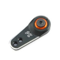Palonnier Fastrax alu noir renforcé (24 dents) pour servos Hitec