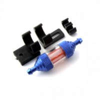 Filtre à carburant Deluxe anodisé bleu Fastrax avec support