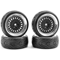 Roues Fastrax Gomme STREET Noir chrome 1/10 4pcs