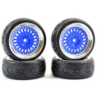 Roues Fastrax Gomme STREET Bleu chrome 1/10 4pcs