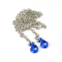 Chaine de remorquage avec crochets de sécurité bleu - Crawler 1/10