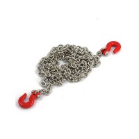 Crochets de remorquage aluminium rouge avec châine 800mm - Crawler 1/10