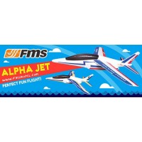 FMS Planeur Jet 470mm Alpha Bleu & Rouge lancé main