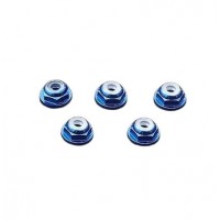 Ecrous de roue alu Nylstop flasqués bleus Mini-Z