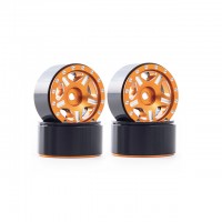 Jantes Beadlocks aluminium anodisées oranges FAST - TRX-4M et SCX24