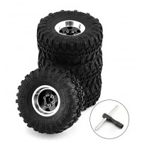 Roues beadlock aluminium CNC noir Pneus 1 pouces FAST - Traxxas TRX-4M