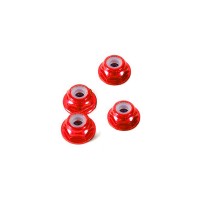 Ecrou à collerette nylstop alu anodisé rouge M3 - 4 pièces