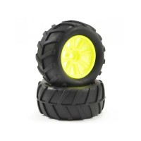 Roues montées jaunes Avants 2pcs FTX COMET Monster 1/12e