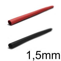 Gaine thermorétactable 1,5mm rouge+noir (2 x 50cm)