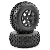Roues Fastrax Arrière ROCK BLOCK MTD 5 double branches noir 1/10 Short course