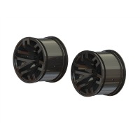 Jantes Arrma 2.8" AV/AR noire/chrome hex 14mm GRANITE 1/10