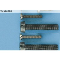 Vis à tête cylindrique laiton nickelé M2,5x20 - 1 pièces