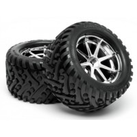 Roue HPI montée pro foam , jante BLASH Chrome, pneu GOLIATH 178x97mm paire – SAVAGE