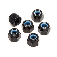 Ecrous Nylon M3 Noirs 6 pièces