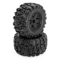 Roues Hobbytech Monster 1/10 TERRAMAX collés jantes noires