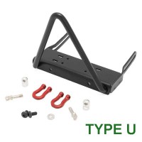 Pare-chocs avant en acier type "U" SCX10/II + support treuil et manilles