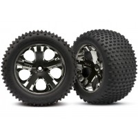Roues arrière Jantes All-Star 2,8" chromées noires et pneus Alias ​​(2)