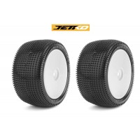 JetKo Roues jantes blanche pneus Challenger arrière 2/4WD 2.2 (2) 1/10e Buggy
