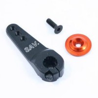 Palonnier Fastrax alu JUMBO noir renforcé (25 dents) pour servos Savox/Futaba...