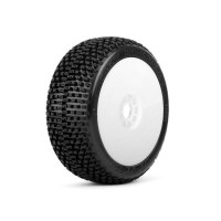 JetKo Roues jantes Revo blanche pneu DIRT SLINGER Super Soft (2) 1/8e Buggy
