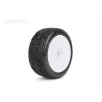 JetKo Roues jantes Revo blanche pneu J TEN Soft (2) 1/8e Buggy