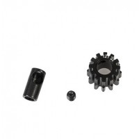 Pignon moteur 12 dents 32dp/M0.8 - axe 5mm + adaptateur 3,2mm