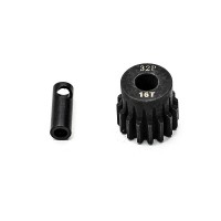 Pignon moteur 16 dents 32dp/M0.8 - axe 5mm + adaptateur 3,2mm