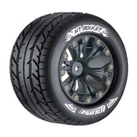 Roues Louise RC MT-ROCKET Soft Jantes 2.8' noires Hexagone 12mm 2WD avant 1/10e