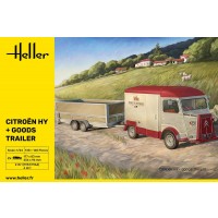 1/24e Heller Citroen HY + Goods Trailer