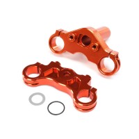Jeu de té de fourche triple aluminium orange : Promoto-MX SUR-COMMANDE