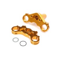 Jeu de té de fourche triple aluminium doré : Promoto-MX SUR-COMMANDE