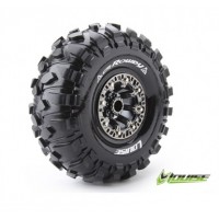 Roues Louise RC CR-ROWDY Jantes 2.2 chromées noires Super Soft Hexa 12mm Crawler 1/10e