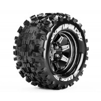 Roues Louise RC MT-Uphill Jantes 2.8’’ Chrome-Noires Hexa 14mm Monster 1/10e Arrma