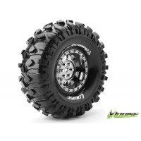 Roues Louise RC CR-ROWDY Chromées Noir 1.9" super soft Crawler 1/10e