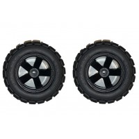 Roues Montées collées AV/AR NOIR TRACTOR TREDZ Hex 12mm (paire)
