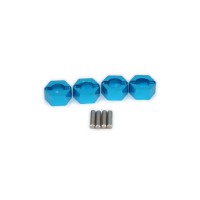 4 hexagones de roues alu bleu - Mini MHD 1/18e