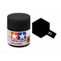 Pot de peinture acrylique Tamiya X-1 Noir brillant 10ml