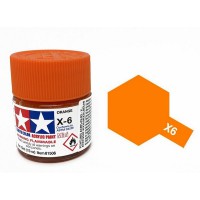 Pot de peinture acrylique Tamiya X-6 Orange brillant 10ml