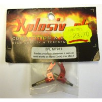 Fusées avants ALU rouge+axes de roues avants en TITANE 2 pièce(s) – MINI T- ECX SMASH