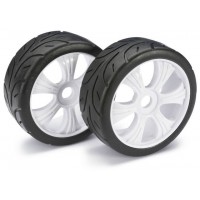 Roues montées collées Absima piste LP Buggy "Street" blanc 1/8 - 2 pièces